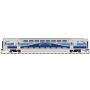 Multi-Level Commuter Cab Car - Ready to Run -- Montreal EXO 3024 (Patched, silver, blue, white)
